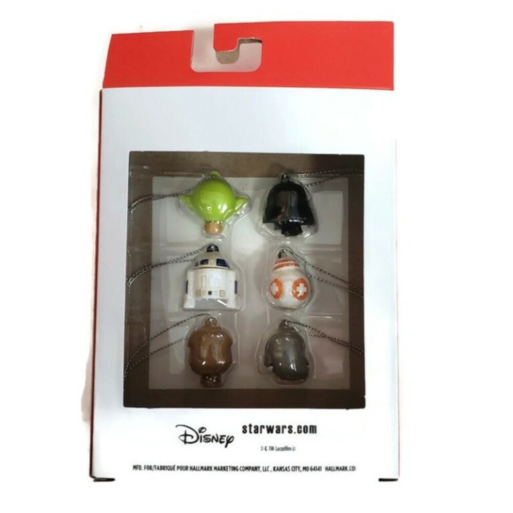 Hallmark Star Wars Set Of 6 MINI Christmas Tree Ornaments Chewbacca R2-D2 BB-8 - Picture 3 of 4
